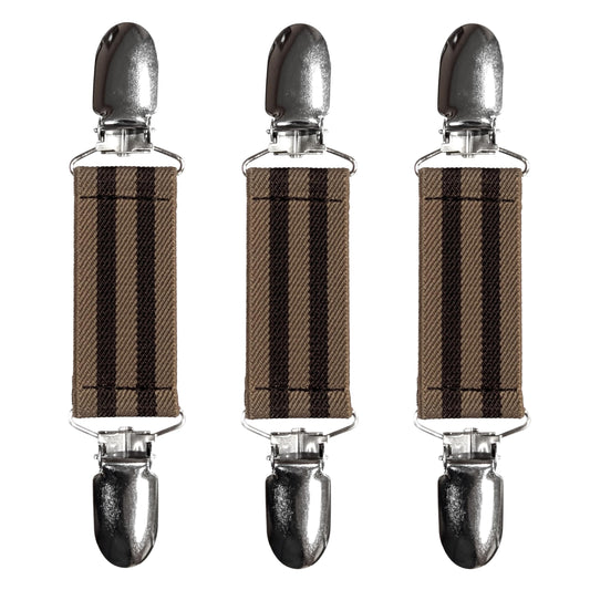 Glove Clips (3-Pack) (Brown Double Coffe, 1 inch)
