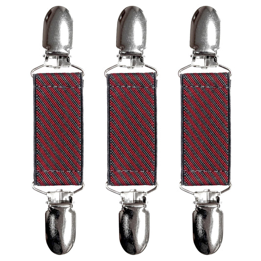 Glove Clips (3-Pack) (Red Gray Grain, 1 inch)