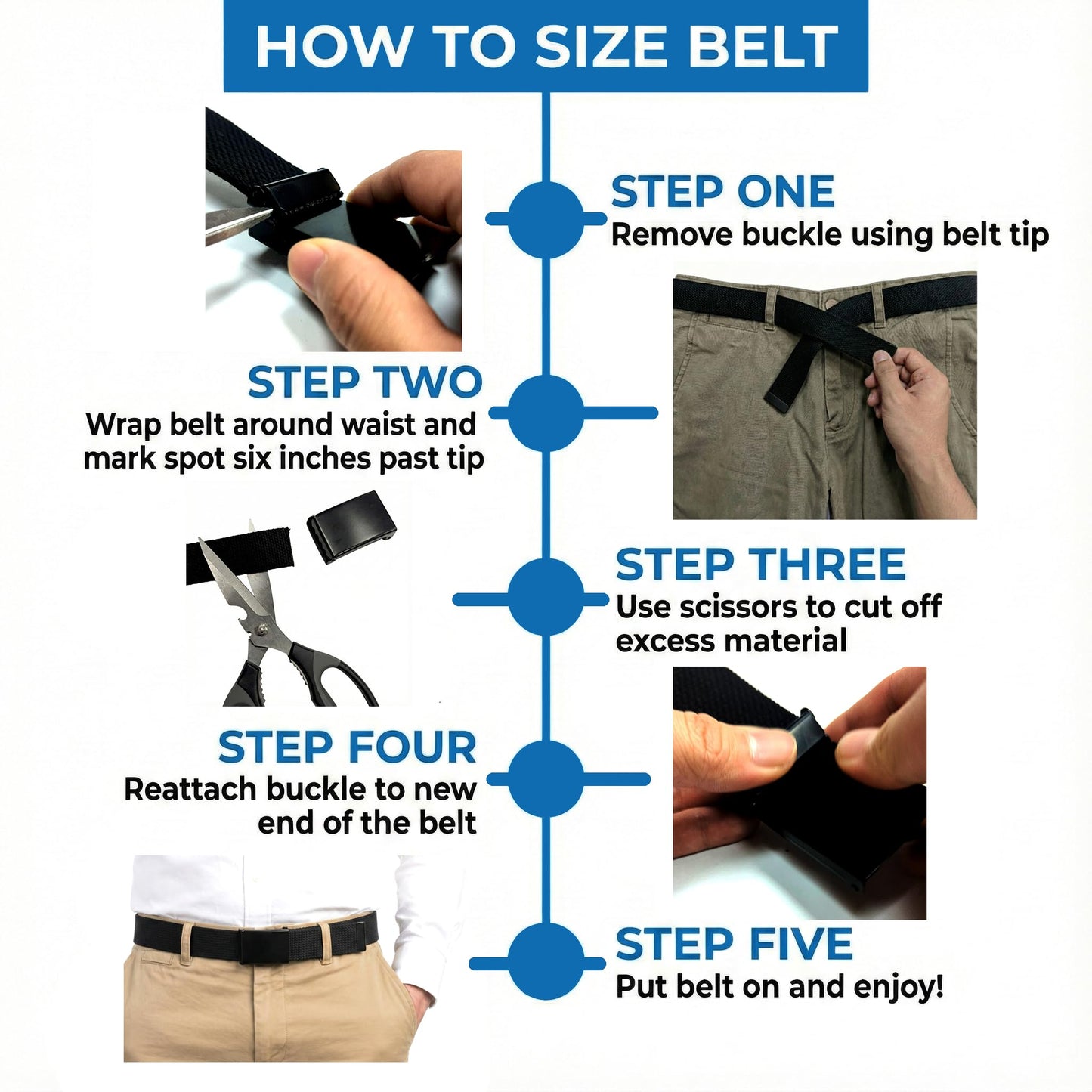 Canvas Web Belt - Flip-Top Buckle (Black)