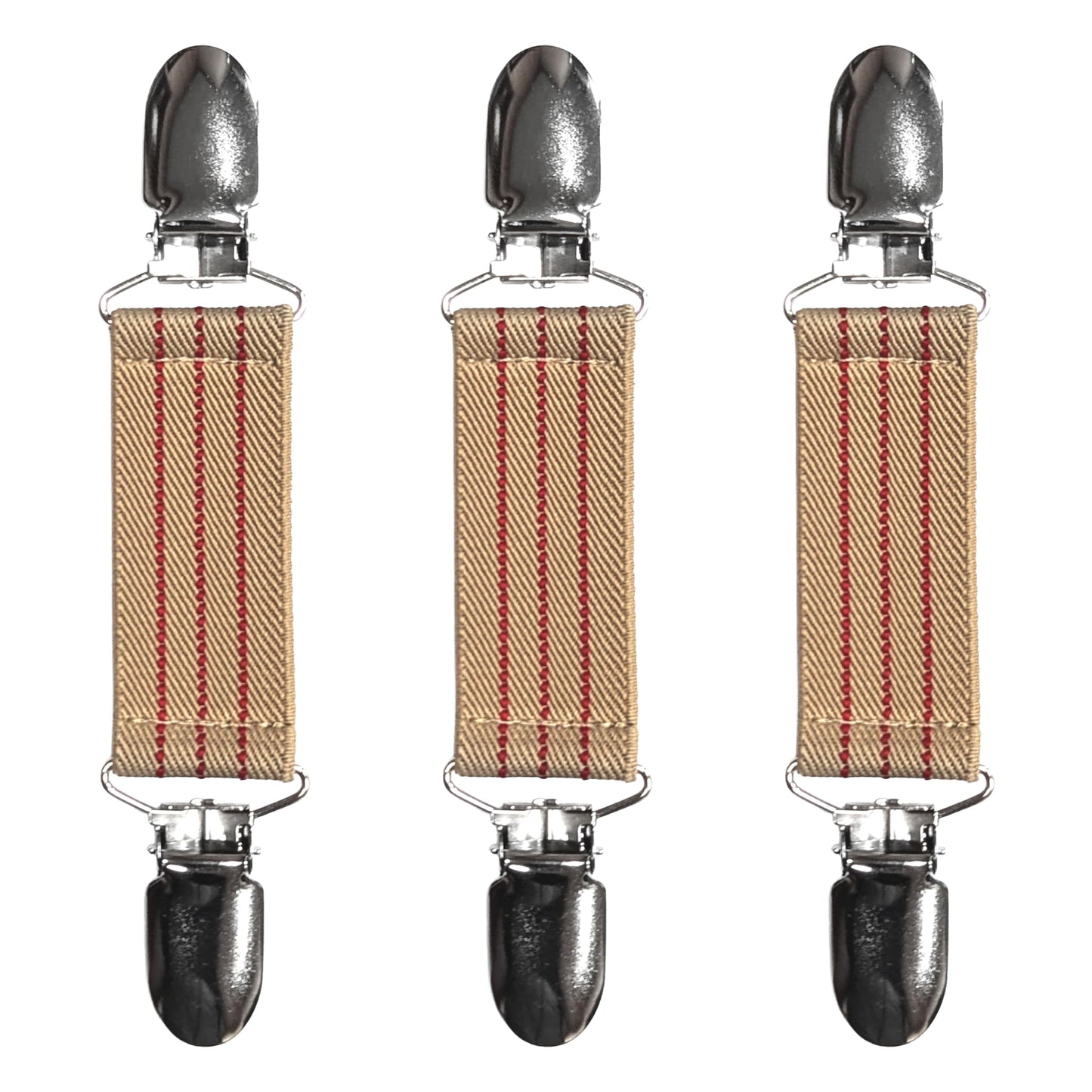 Glove Clips (3-Pack) (Khaki 3 Red Line, 1 inch)