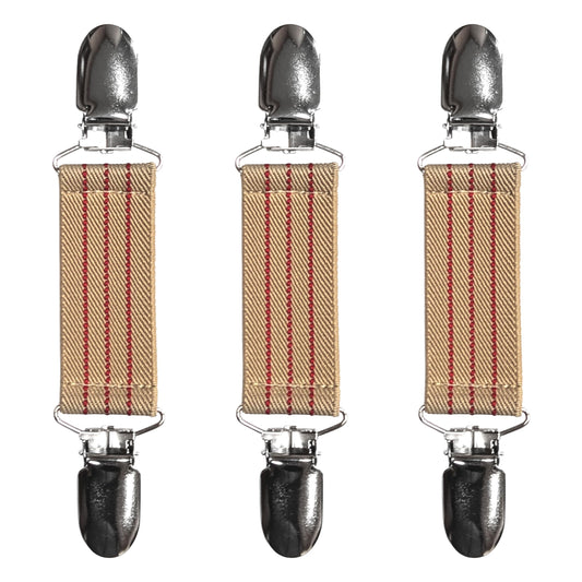 Glove Clips (3-Pack) (Khaki 3 Red Line, 1 inch)