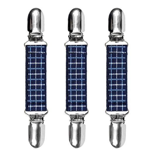 Glove Clips (3-Pack) (Navy Matrix Weave, 3/4 inch)