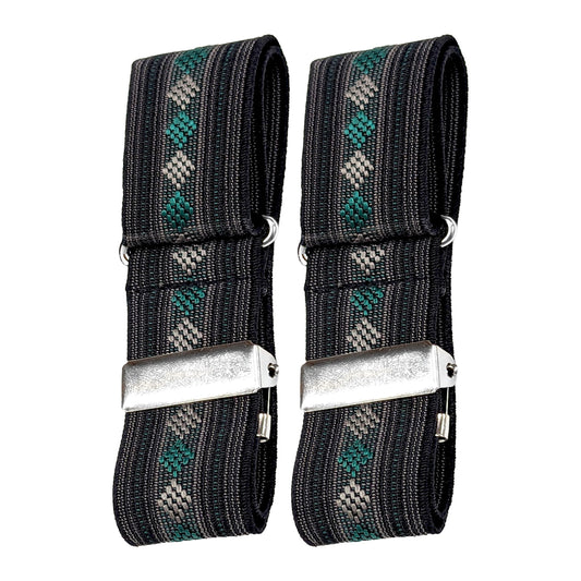 Classic Sleeve Garters (Deep Forest Green Grain, 1 inch)