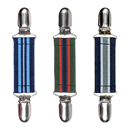 Glove Clips (3-Pack) (Classic Stripes, 1 inch)
