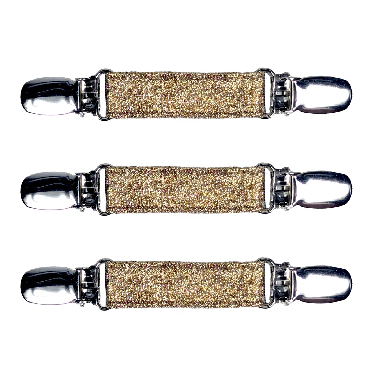 Glove Clips (3-Pack) (Glitter Gold, 3/4 inch)