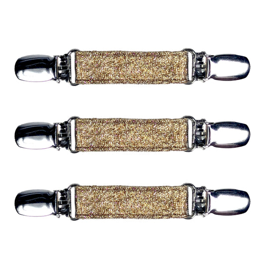 Glove Clips (3-Pack) (Glitter Gold, 3/4 inch)