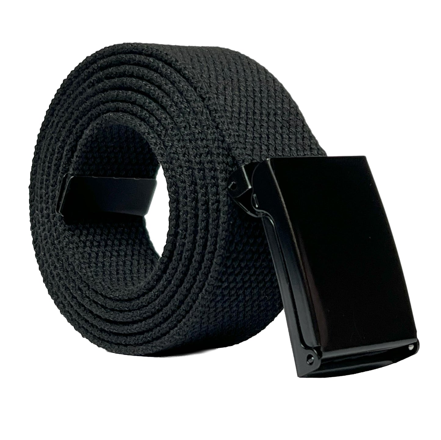 Canvas Web Belt - Flip-Top Buckle (Black)