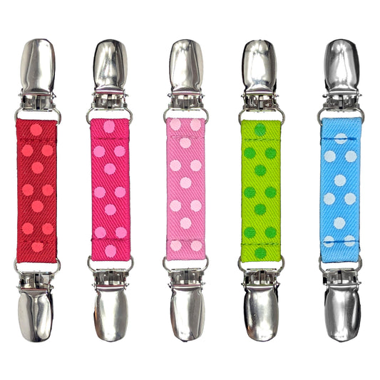 Glove Clips (5-Pack) (Colorful Delight Polka Printed Dot-5pcs, 5/8 inch)