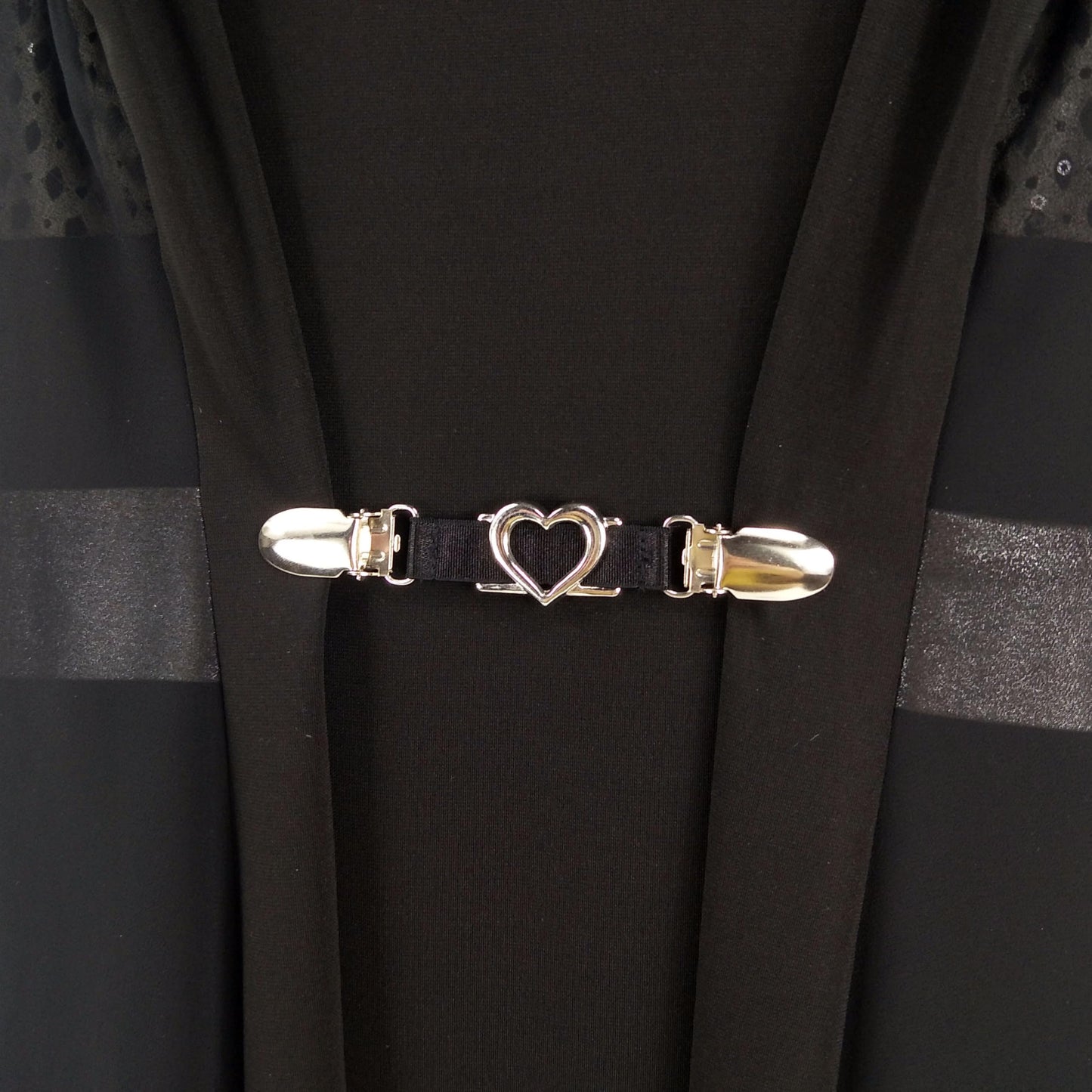 Rhinestone Sweater Clips (1, Heart, Big size Clips)