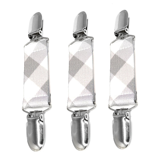Glove Clips (3-Pack) (Tartan Gray, 1 inch)