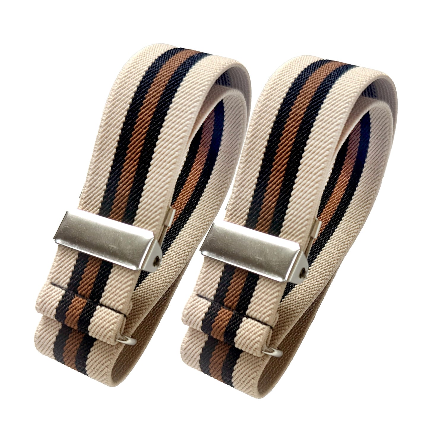 Classic Sleeve Garters (Khaki Black Brown, 1 inch)