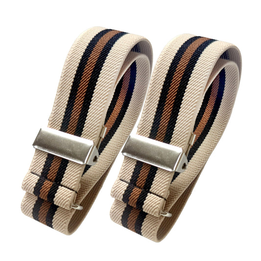 Classic Sleeve Garters (Khaki Black Brown, 1 inch)