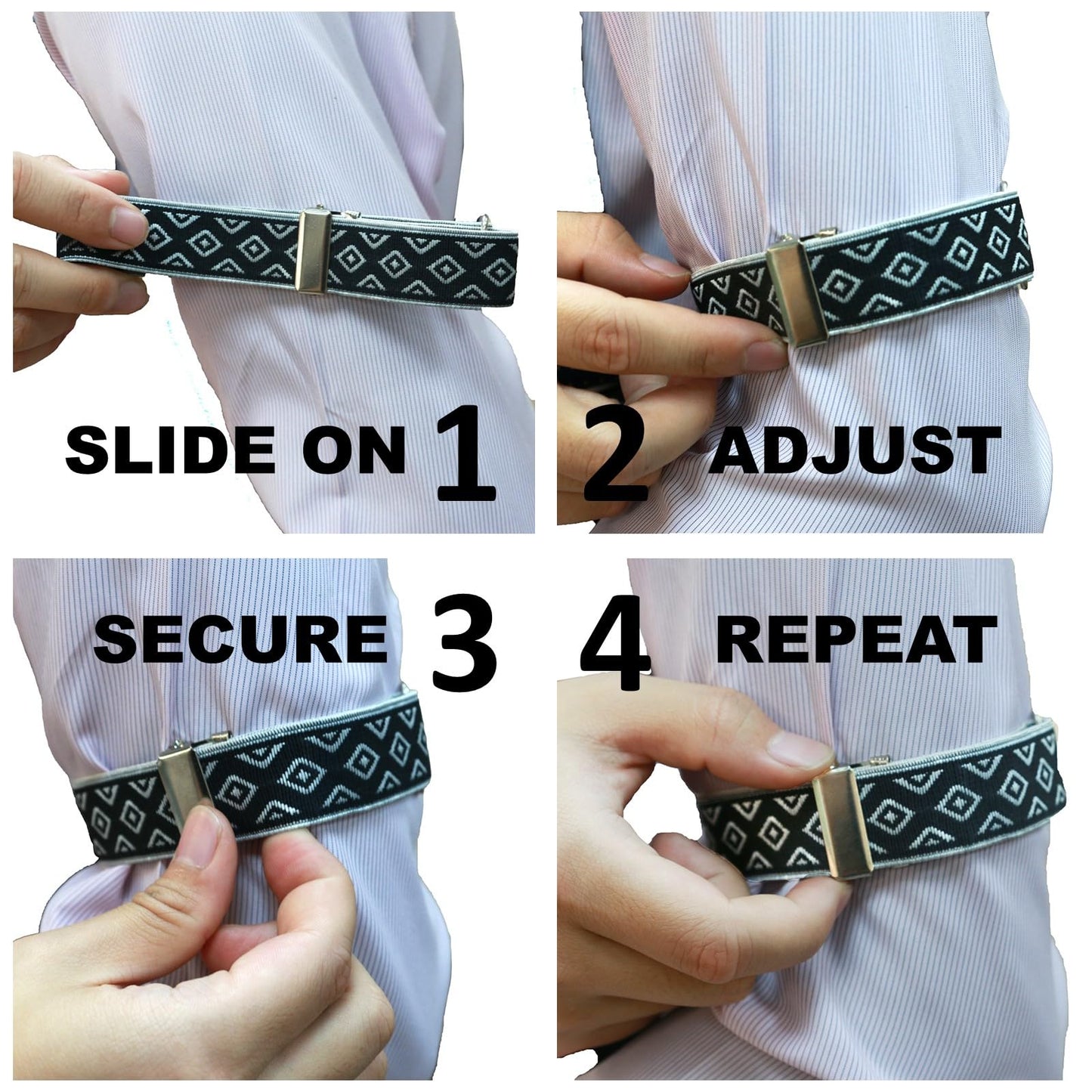 Classic Sleeve Garters (Black White Dot, 1 inch)
