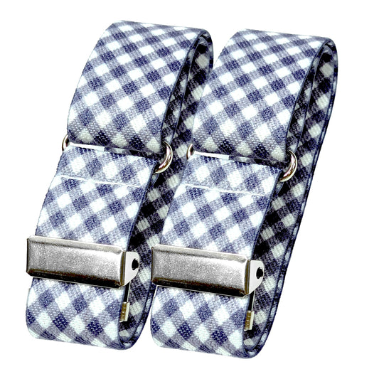 Classic Sleeve Garters (Tartan Blue, 1 inch)
