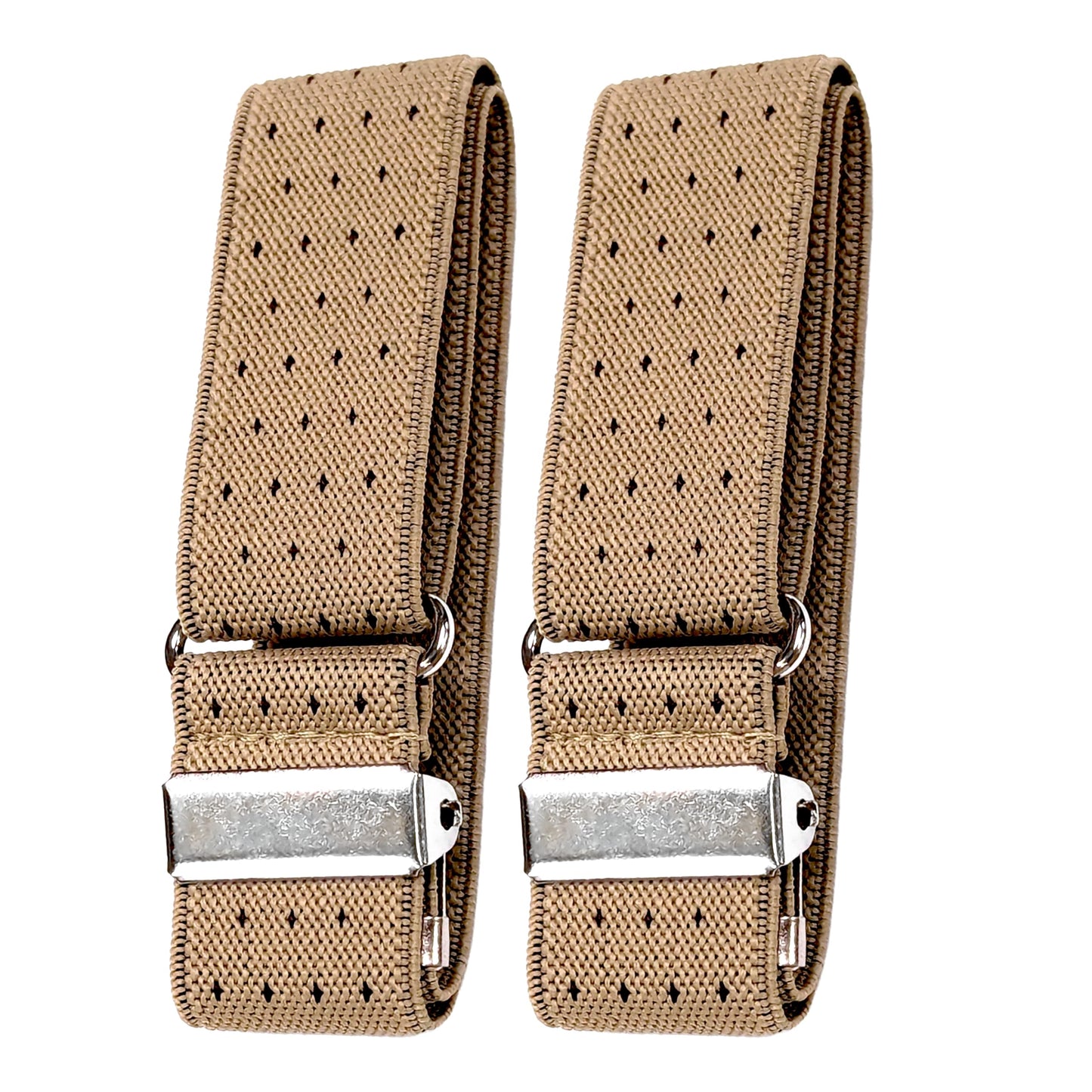Classic Sleeve Garters (Khaki Brown Dot, 1 inch)