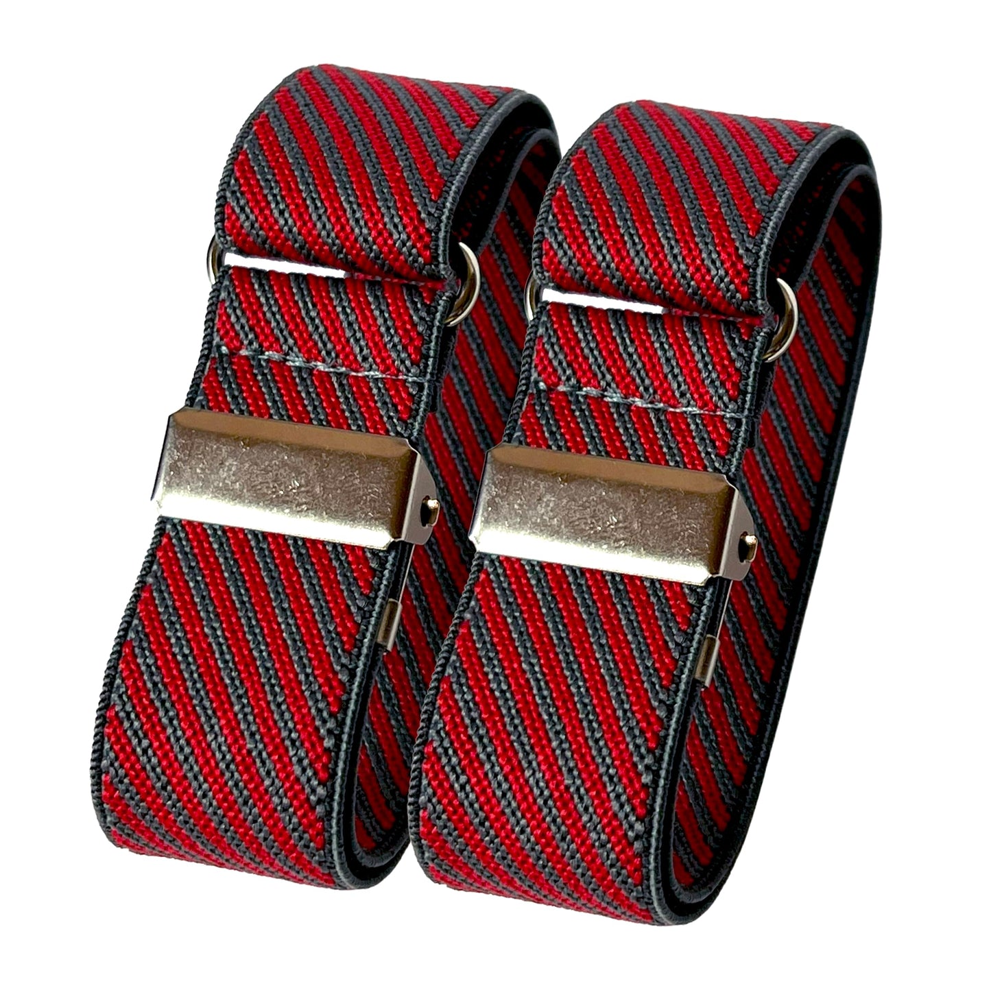Classic Sleeve Garters (Red Gray Grain, 1 inch)