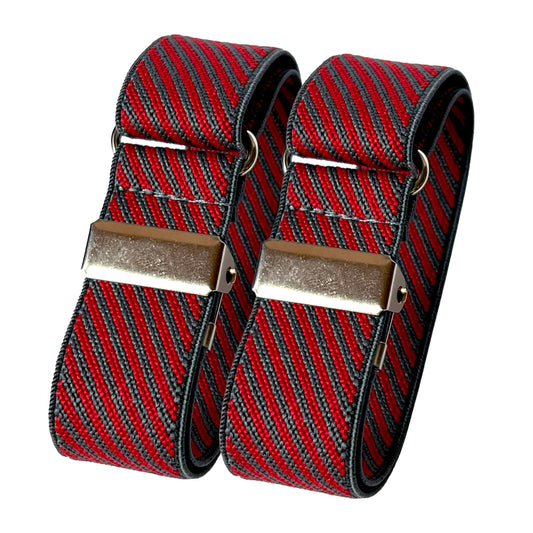 Classic Sleeve Garters (Red Gray Grain, 1 inch)