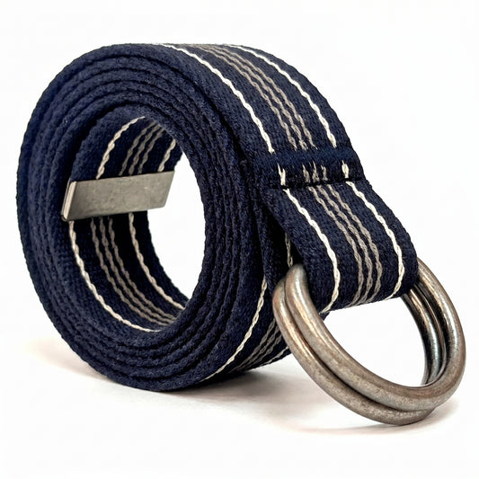 Canvas D-Ring Belt 1½" (Black White 3 Grey)
