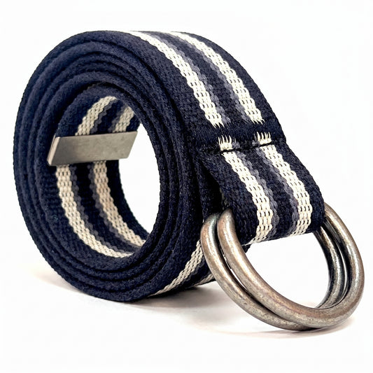 Canvas D-Ring Belt 1½" (Black White Grey Black)
