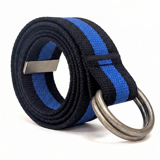 Canvas D-Ring Belt 1½" (Black Blue Black)