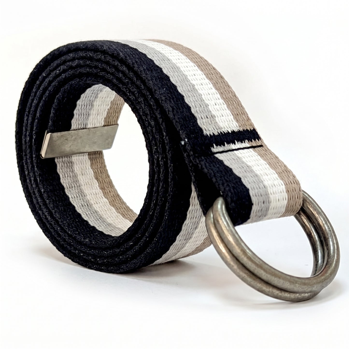 Canvas D-Ring Belt 1½" (Black Gray White Khaki)
