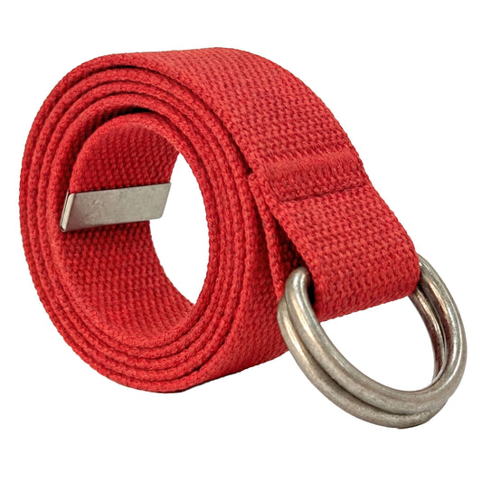 Canvas D-Ring Belt 1½" (Red)