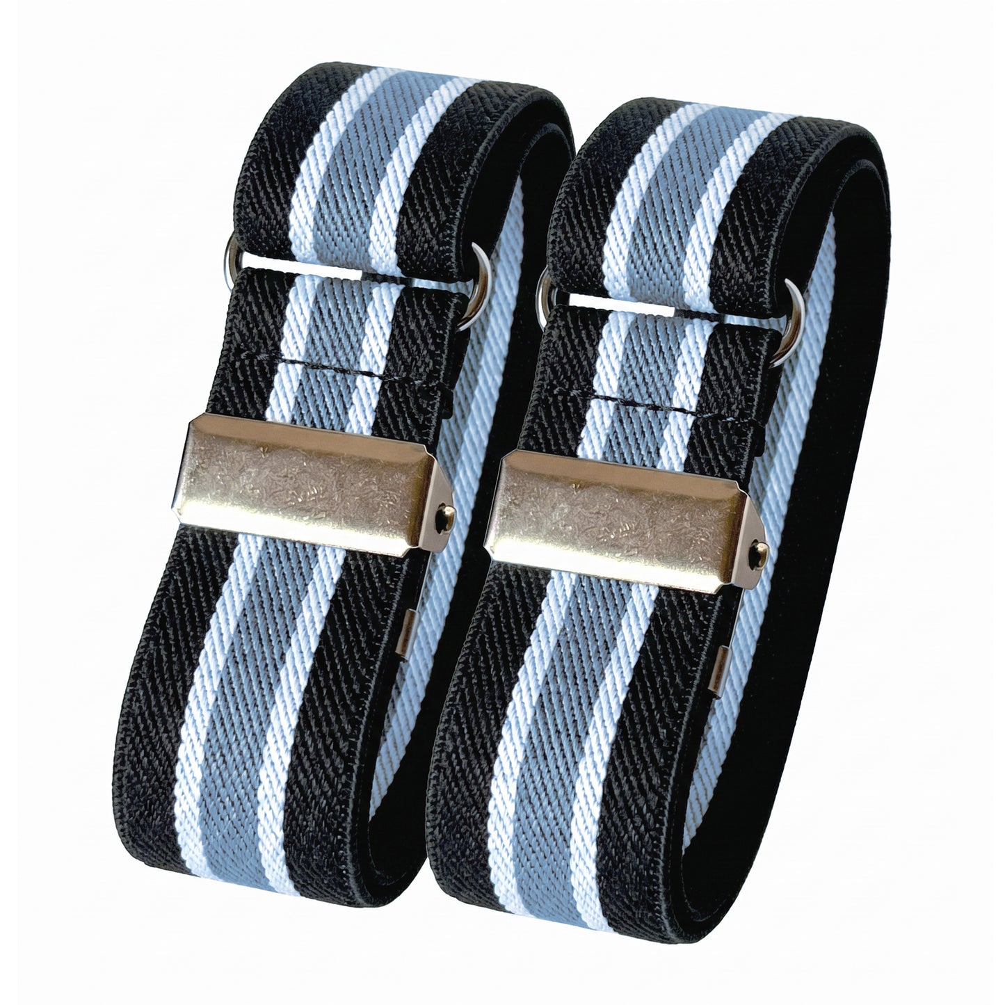 Classic Sleeve Garters (Black White Gray, 1 inch)