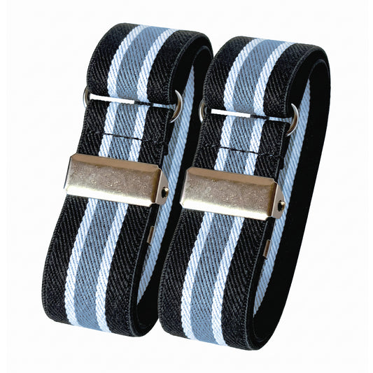 Classic Sleeve Garters (Black White Gray, 1 inch)