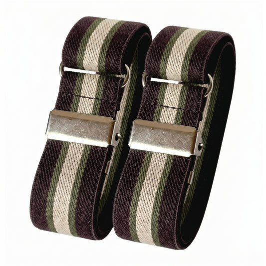 Classic Sleeve Garters (Cofee Green Khaki, 1 inch)