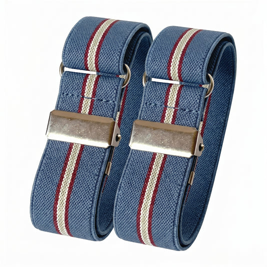 Classic Sleeve Garters (Gray Red White Beige, 1 inch)