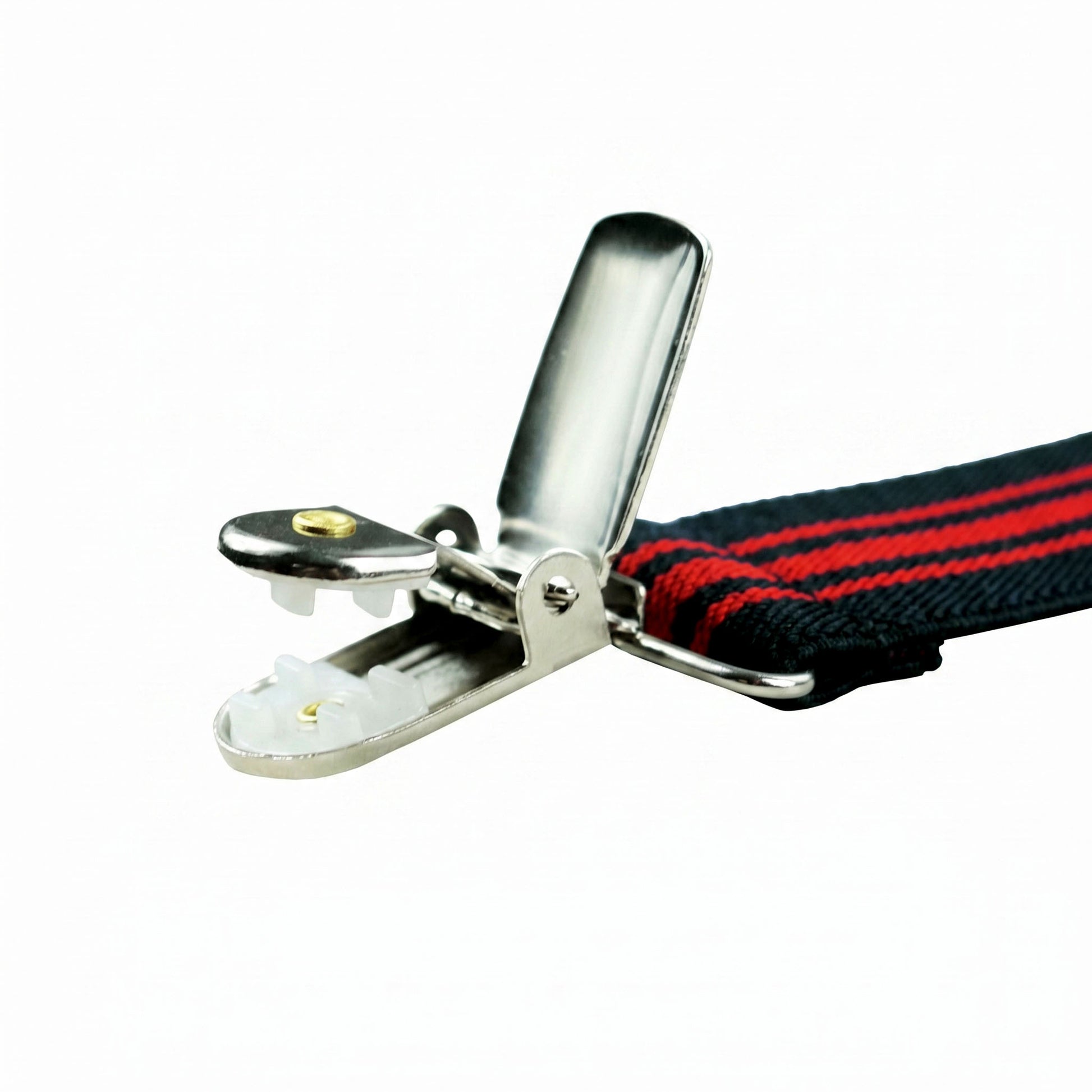 X-Back Suspenders Black 3 Red - Clip Open