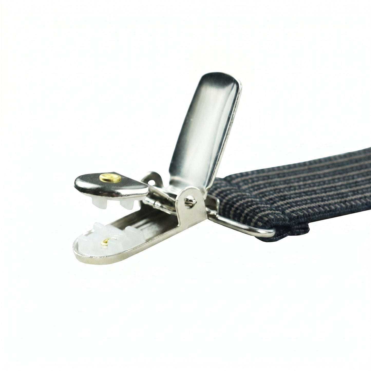 X-Back Suspenders Gray Purple - Clip Open
