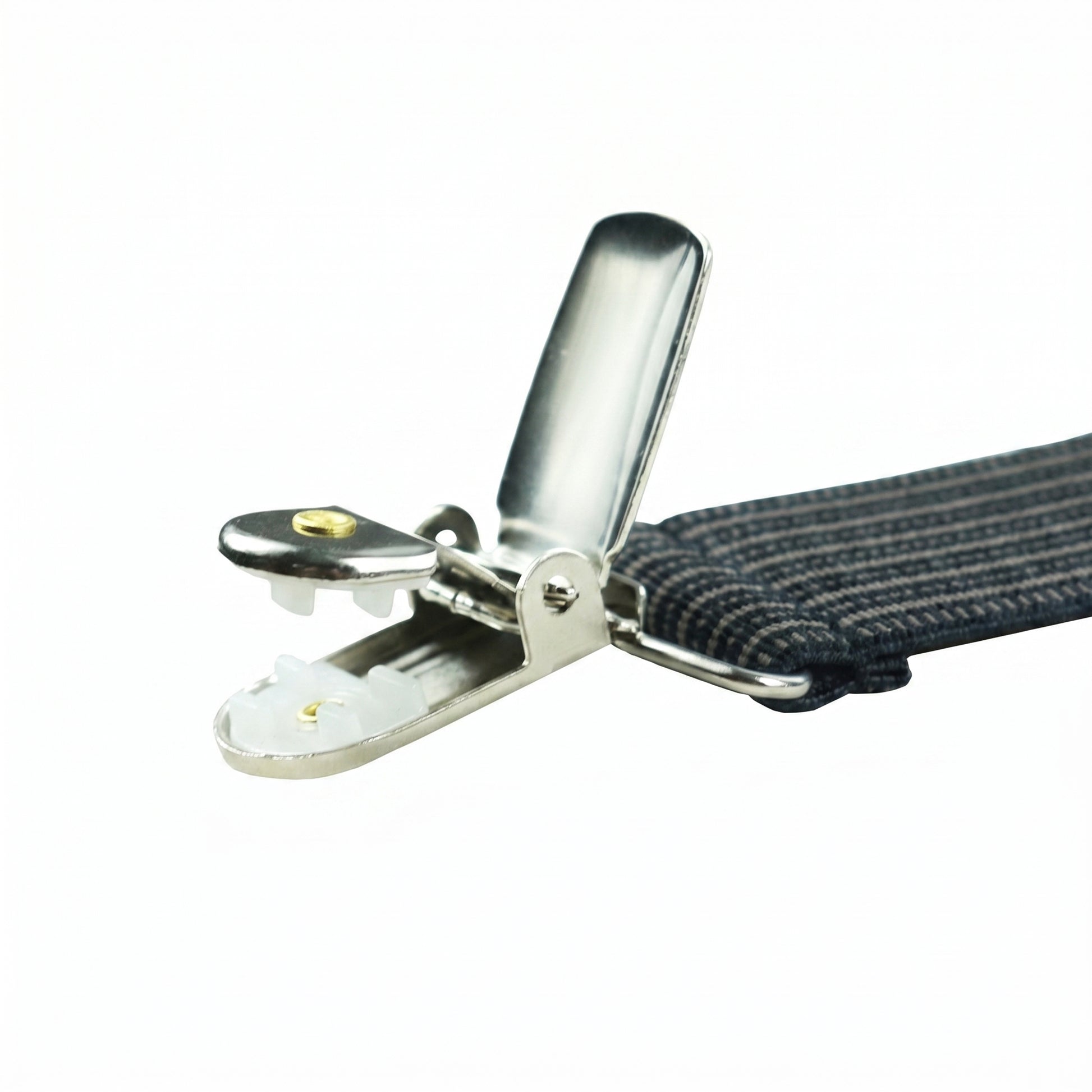 X-Back Suspenders Gray Purple - Clip Open