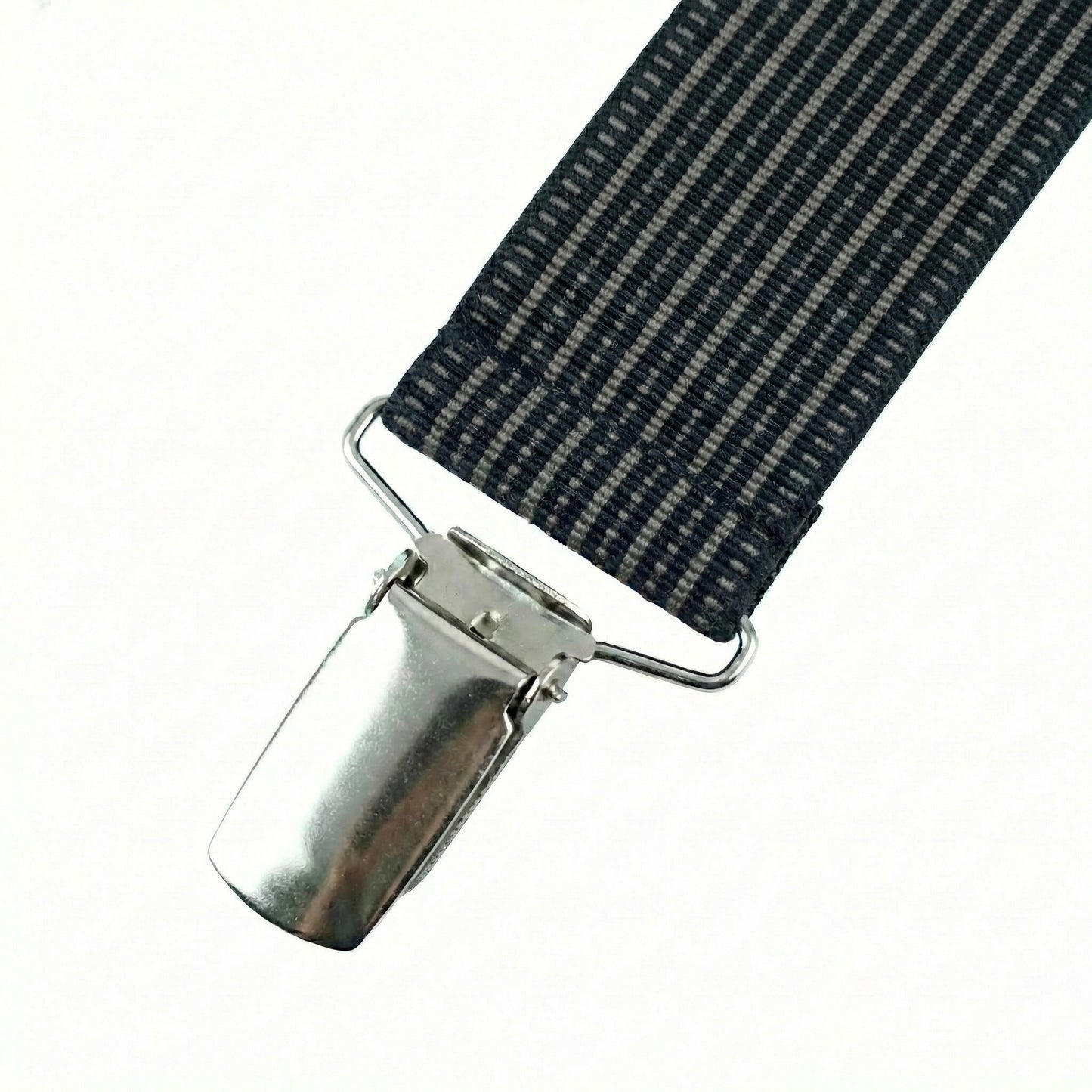 X-Back Suspenders Gray Purple - Clip Closed