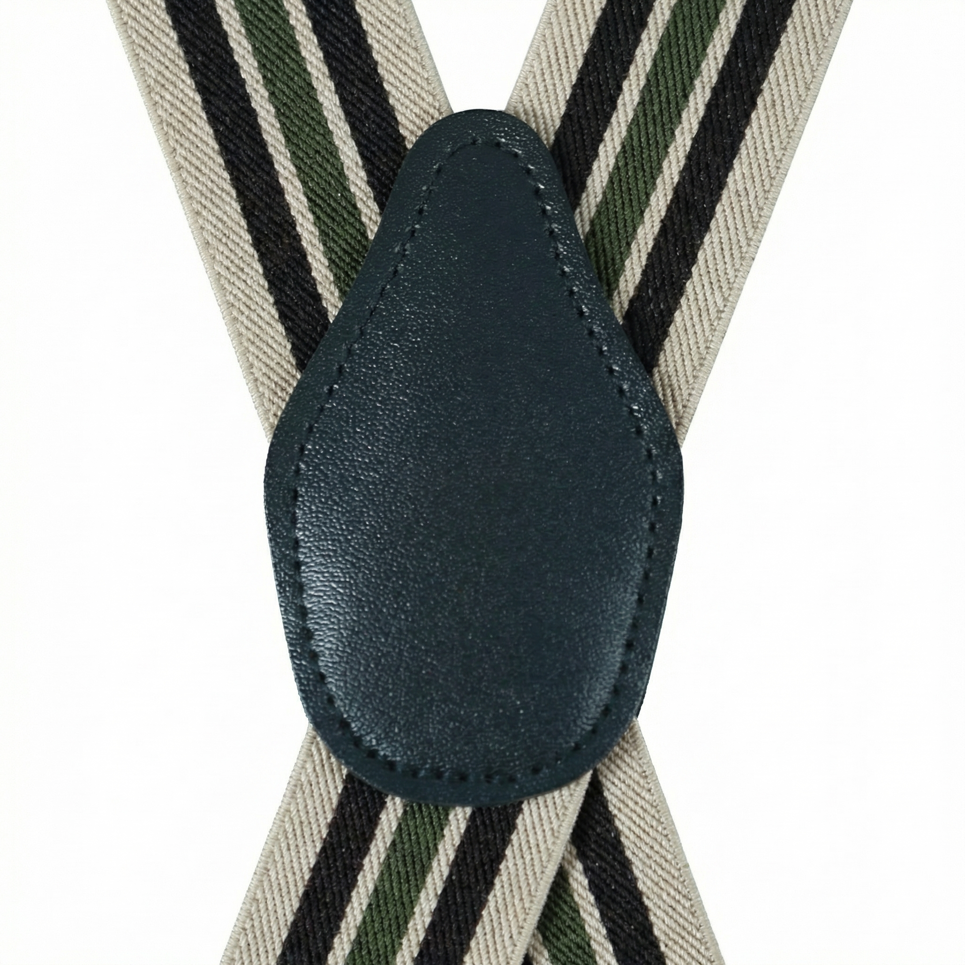 X-Back Suspenders Khaki Brown Khaki Green - Back X-Crossover