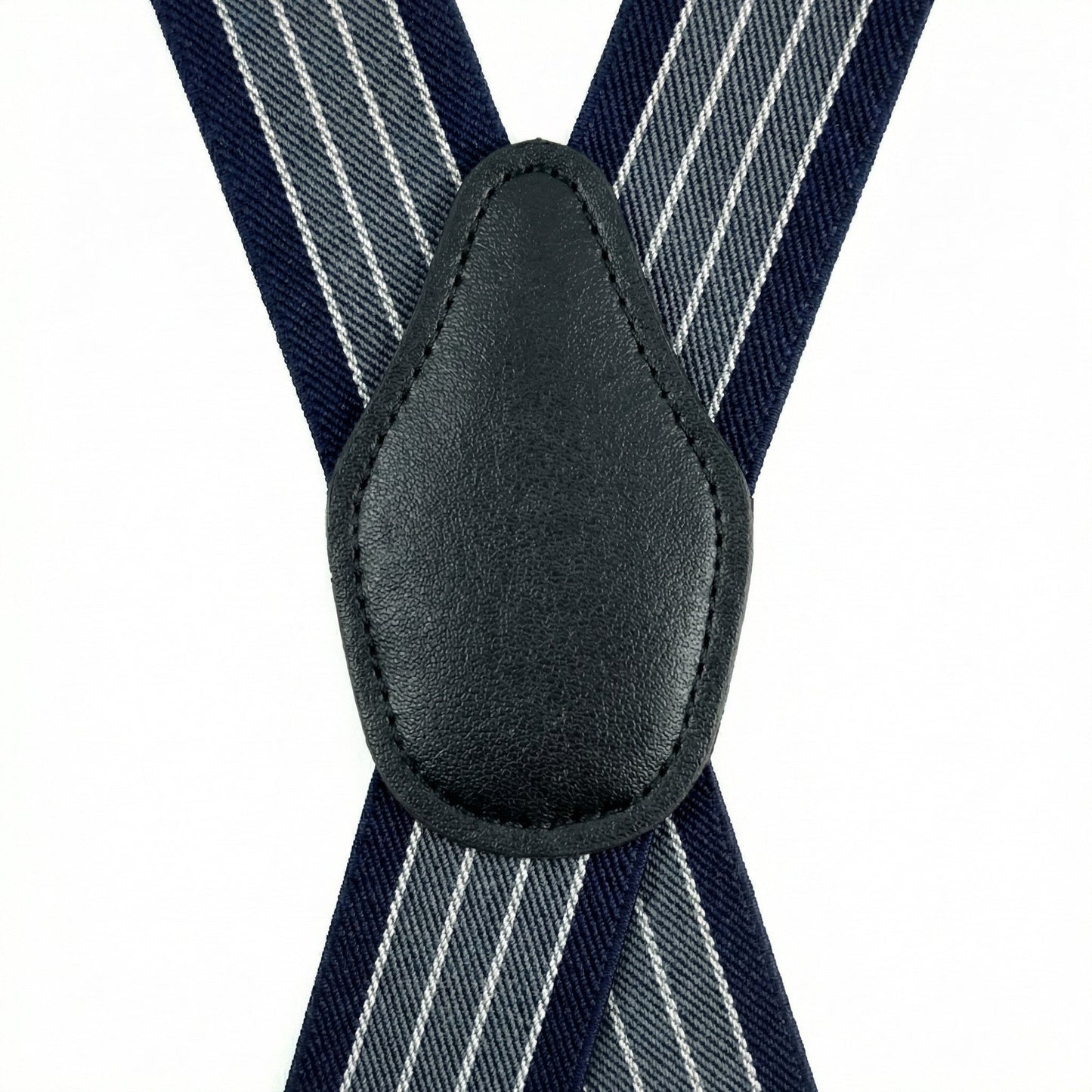 X-Back Suspenders Navy/White/Gray - Back X-Crossover