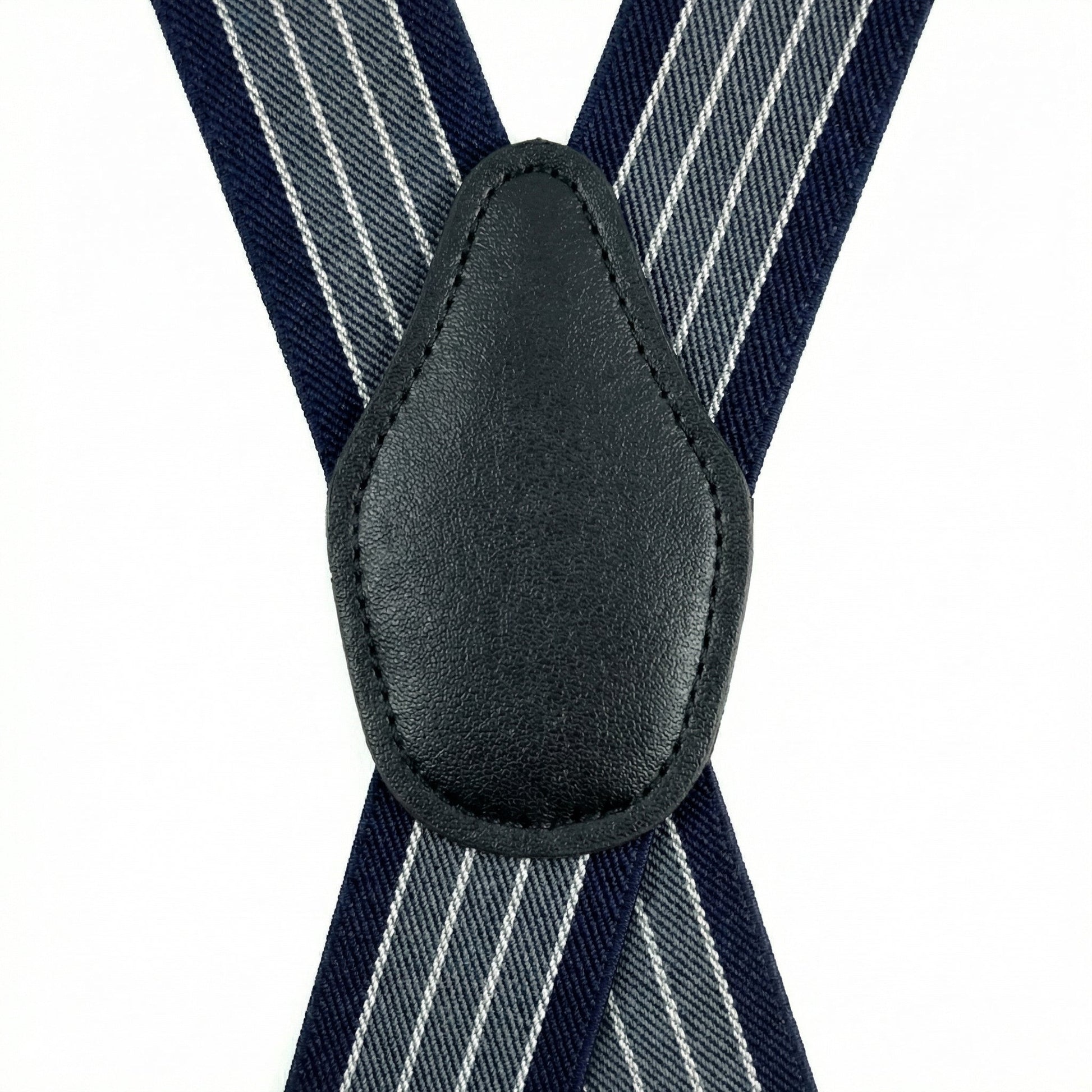 X-Back Suspenders Navy/White/Gray - Back X-Crossover