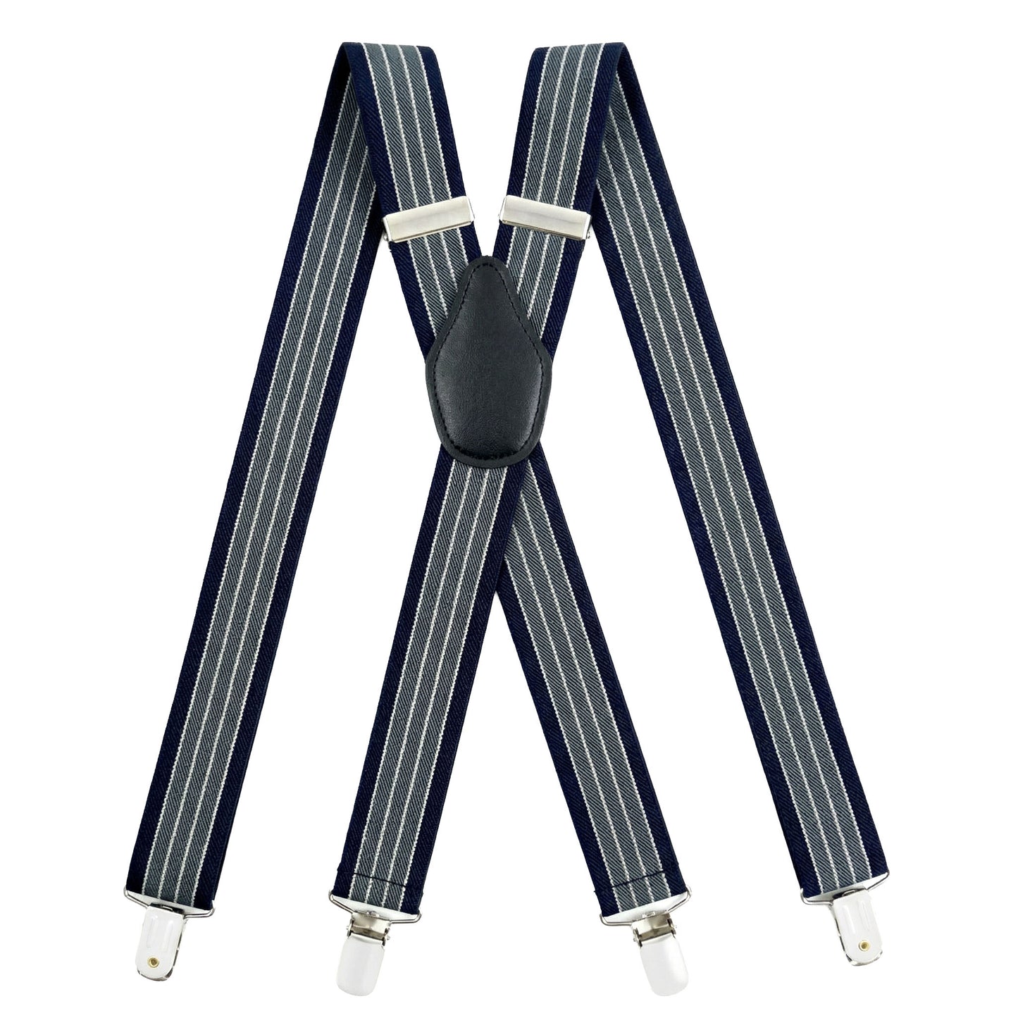X-Back Suspenders 1¼" (Navy 4 White 3 Gray)