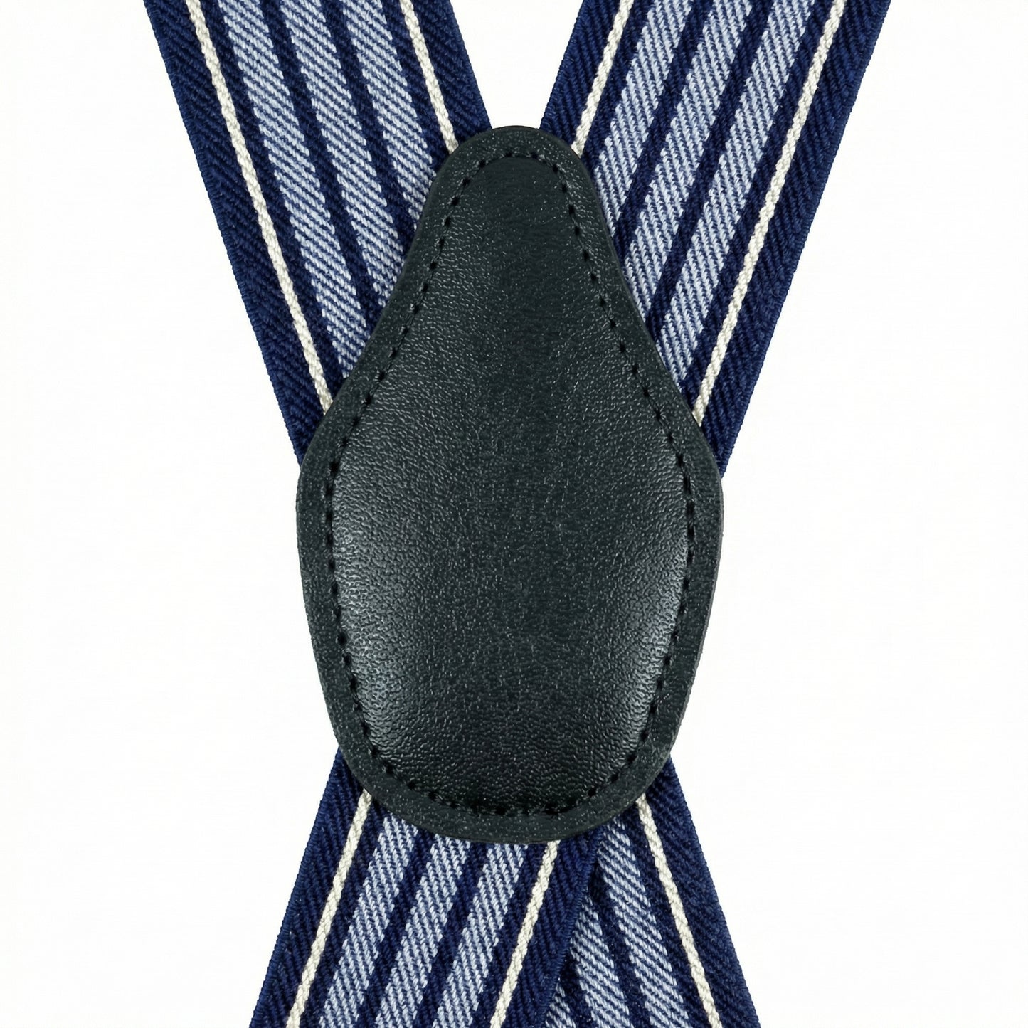 X-Back Suspenders Navy White Blue - Back