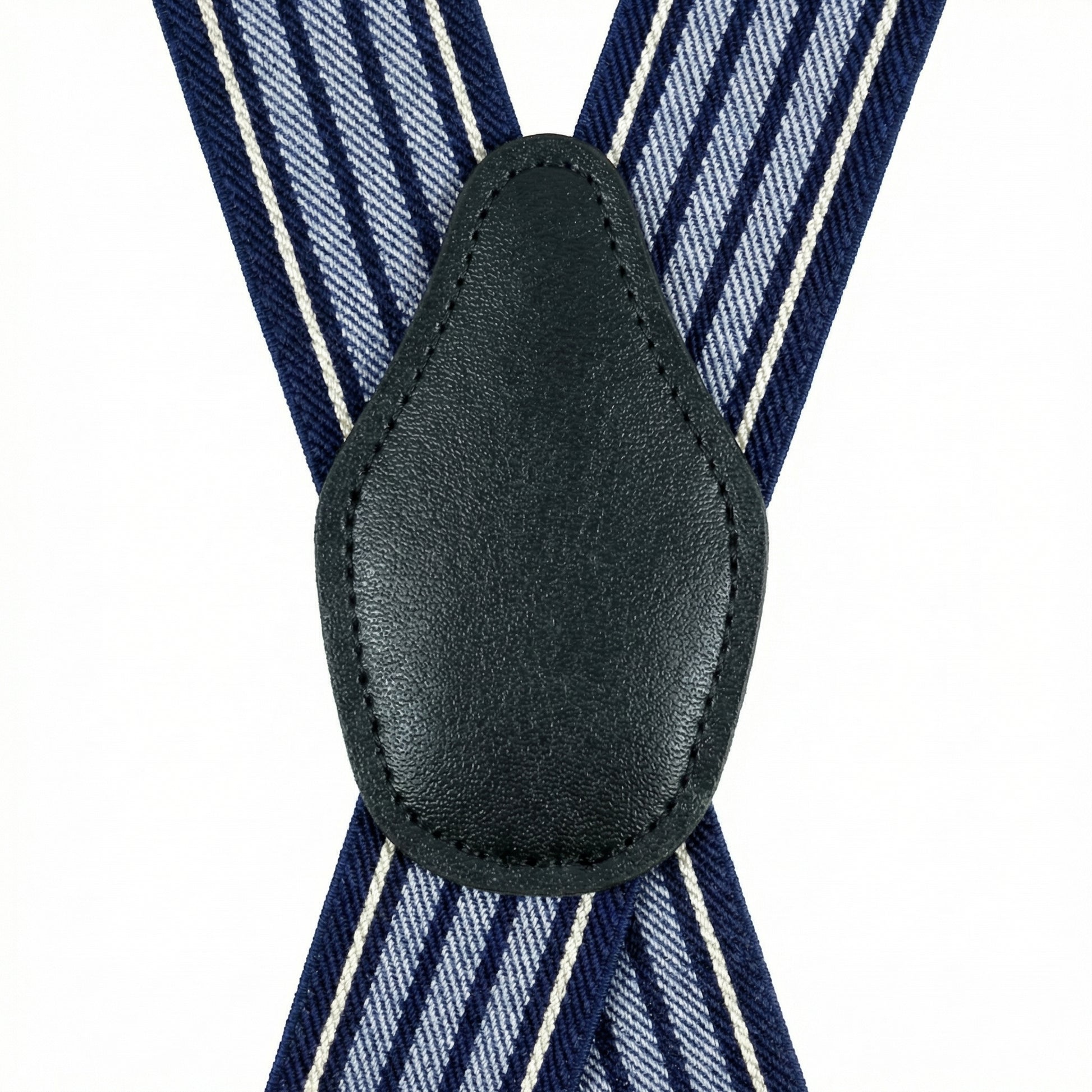 X-Back Suspenders Navy White Blue - Back