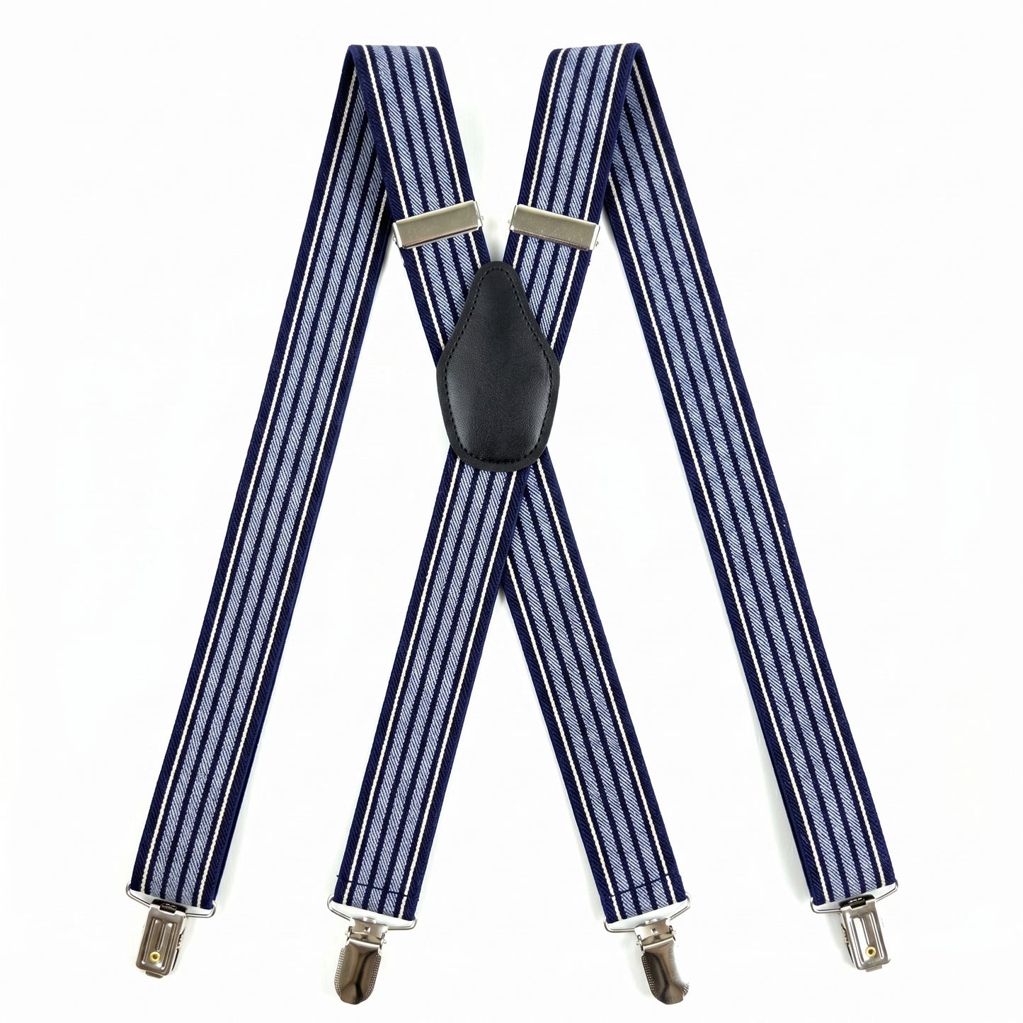 X-Back Suspenders Navy White Blue - Main
