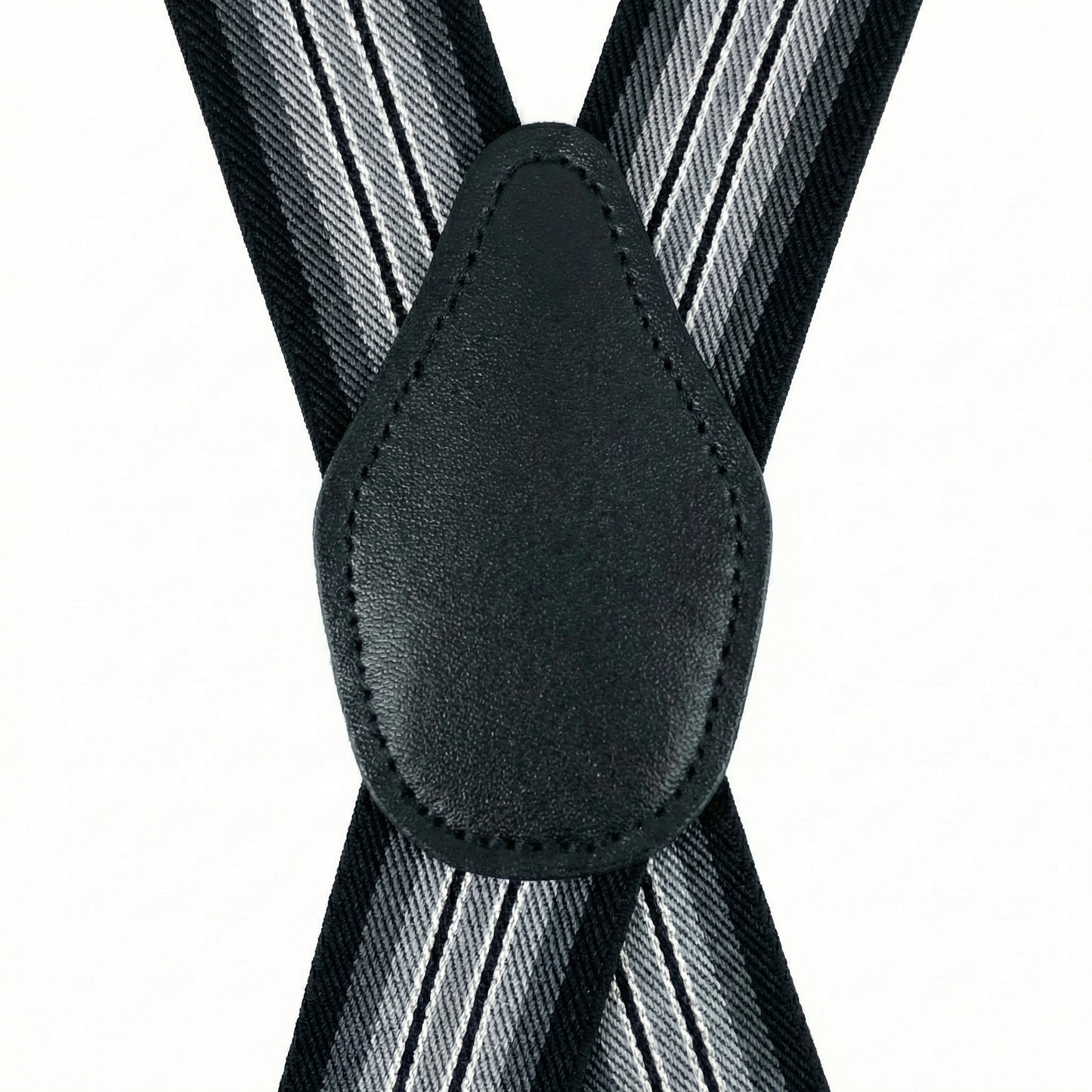 X-Back Suspenders Triple Black Gradient Stripe - Back
