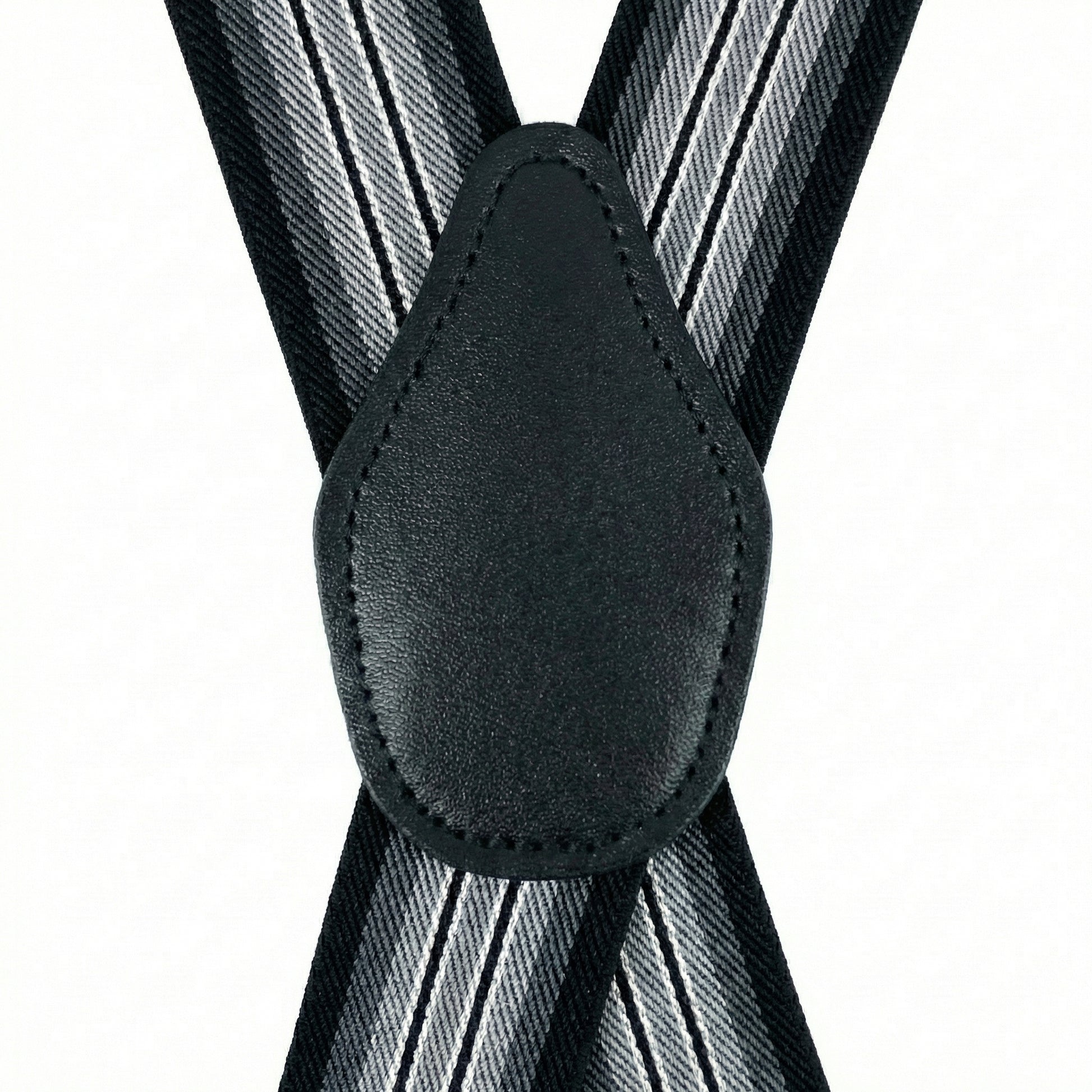 X-Back Suspenders Triple Black Gradient Stripe - Back