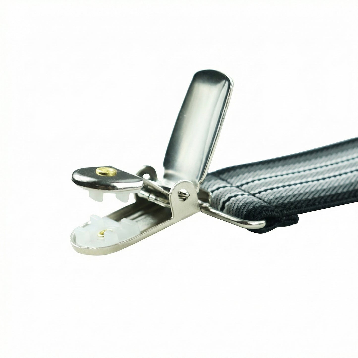 X-Back Suspenders Triple Black Gradient Stripe - Clip Open