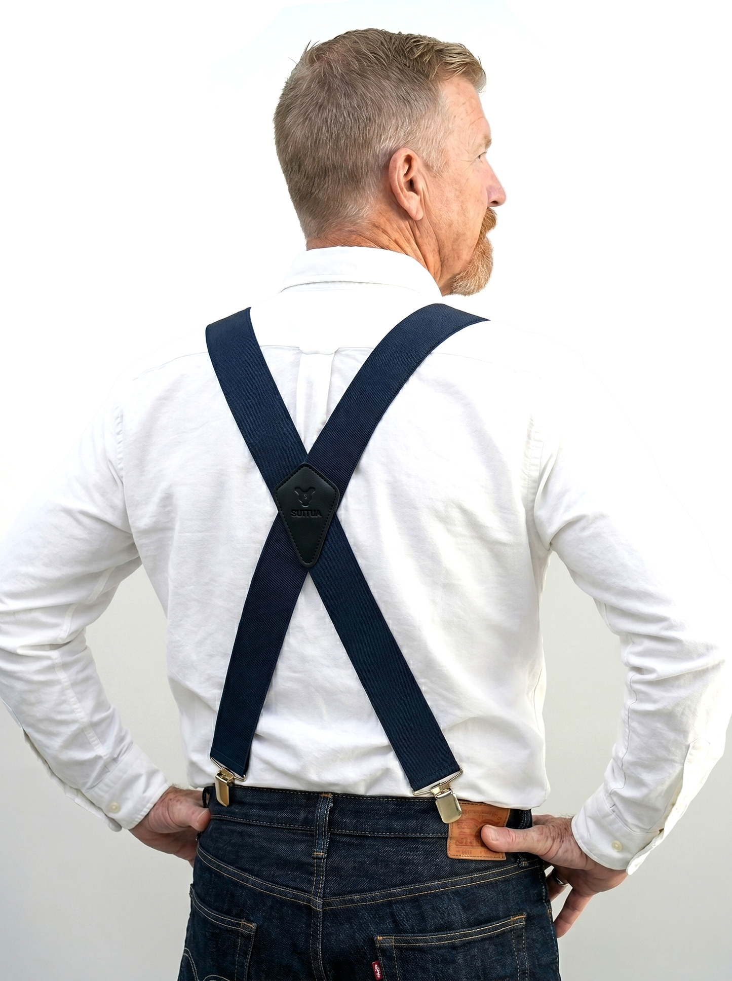 Heavy Duty X-Back Suspenders 2" (Navy)
