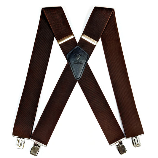 Heavy Duty X-Back Suspenders 2" (Brown)